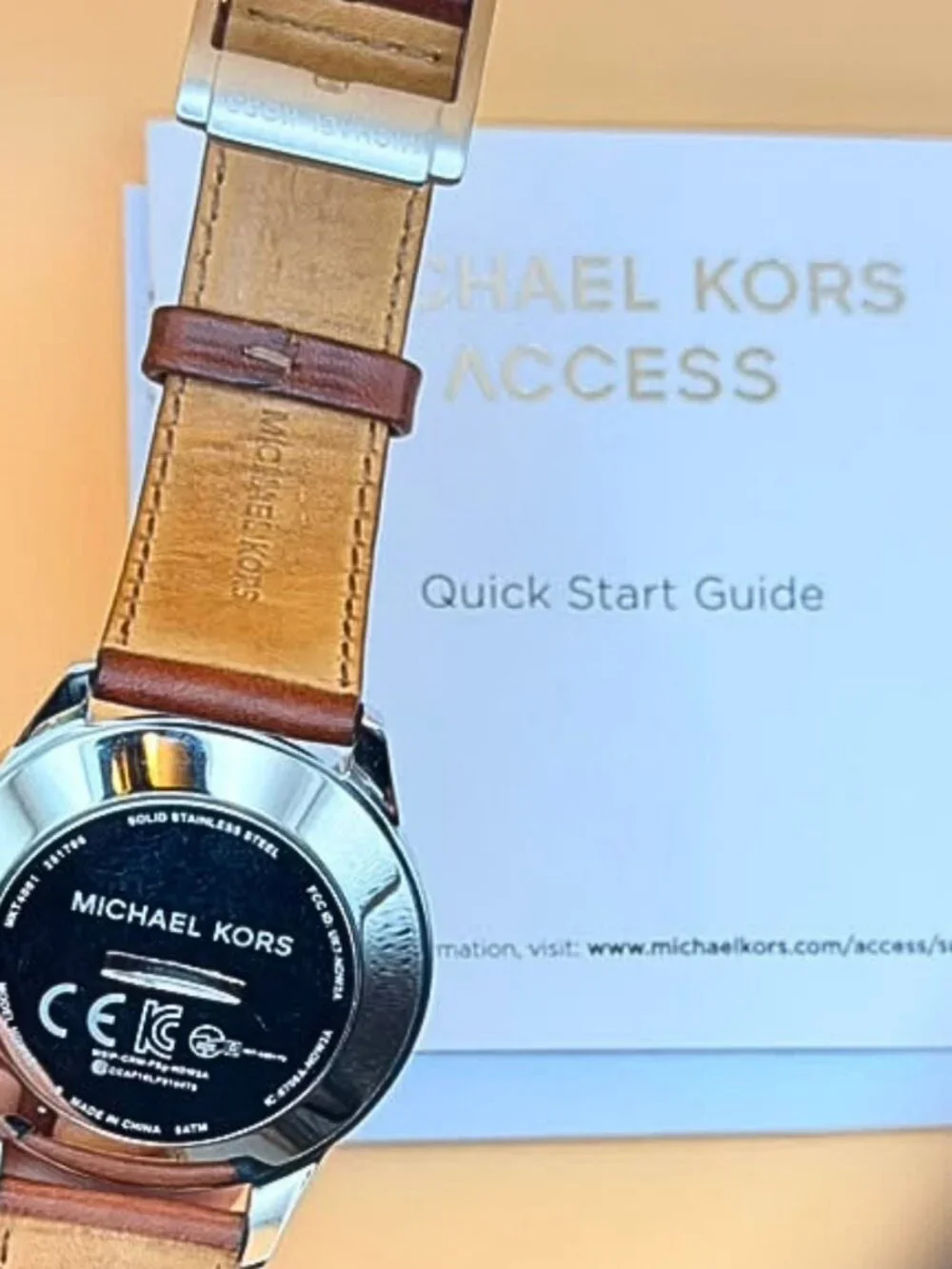 Michael Kors Men's Hybrid Smartwatch Black Dial Brown Leather Strap